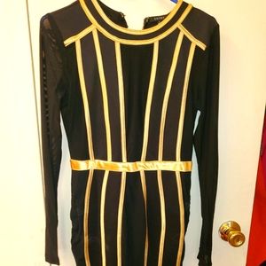 Black and Gold Sheer Dress
